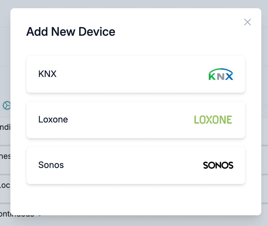 Finestra «Aggiungi dispositivo» con Sonos selezionato