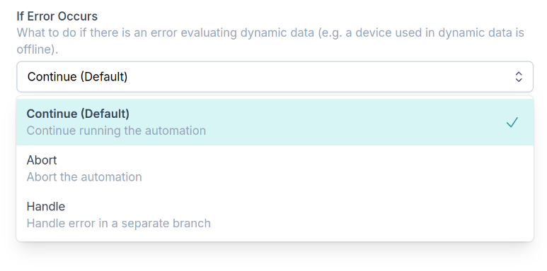 Action Block: If Error Occurs