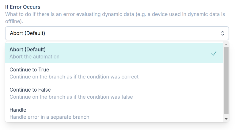 Condition Block: If Error Occurs