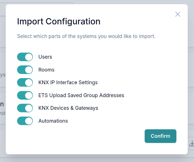 Import options