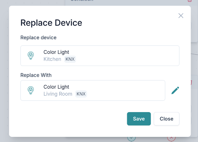 Import replace device