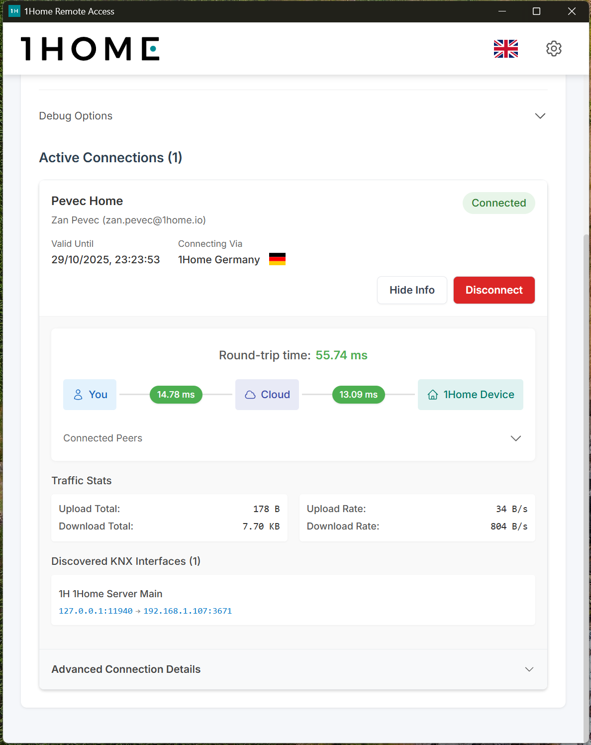 KNX remote access not configured