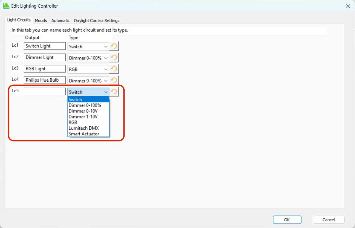 Lighting Controller Configuration