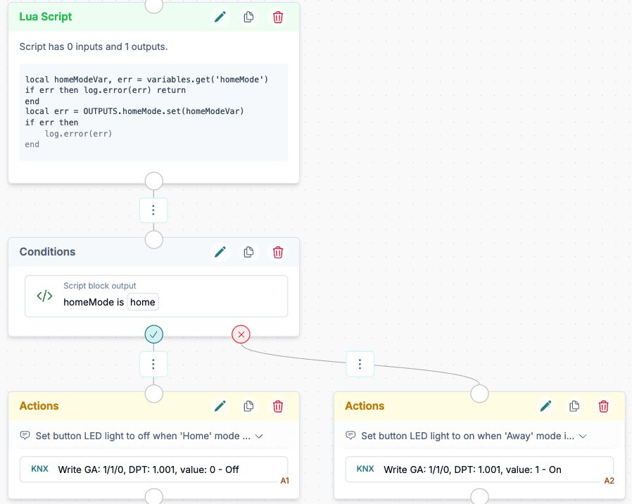 React to the mode and set a button LED