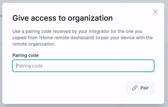 Paste pairing code