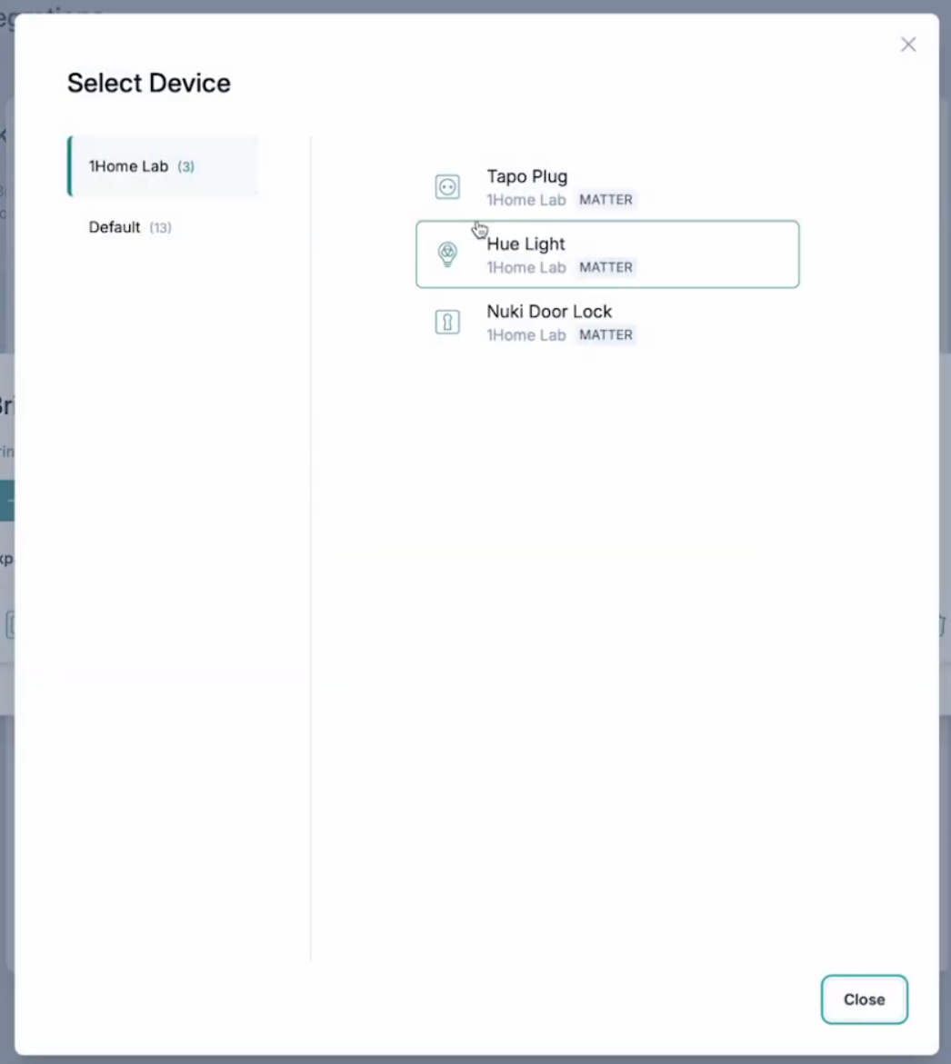 Selezionare il dispositivo IoT