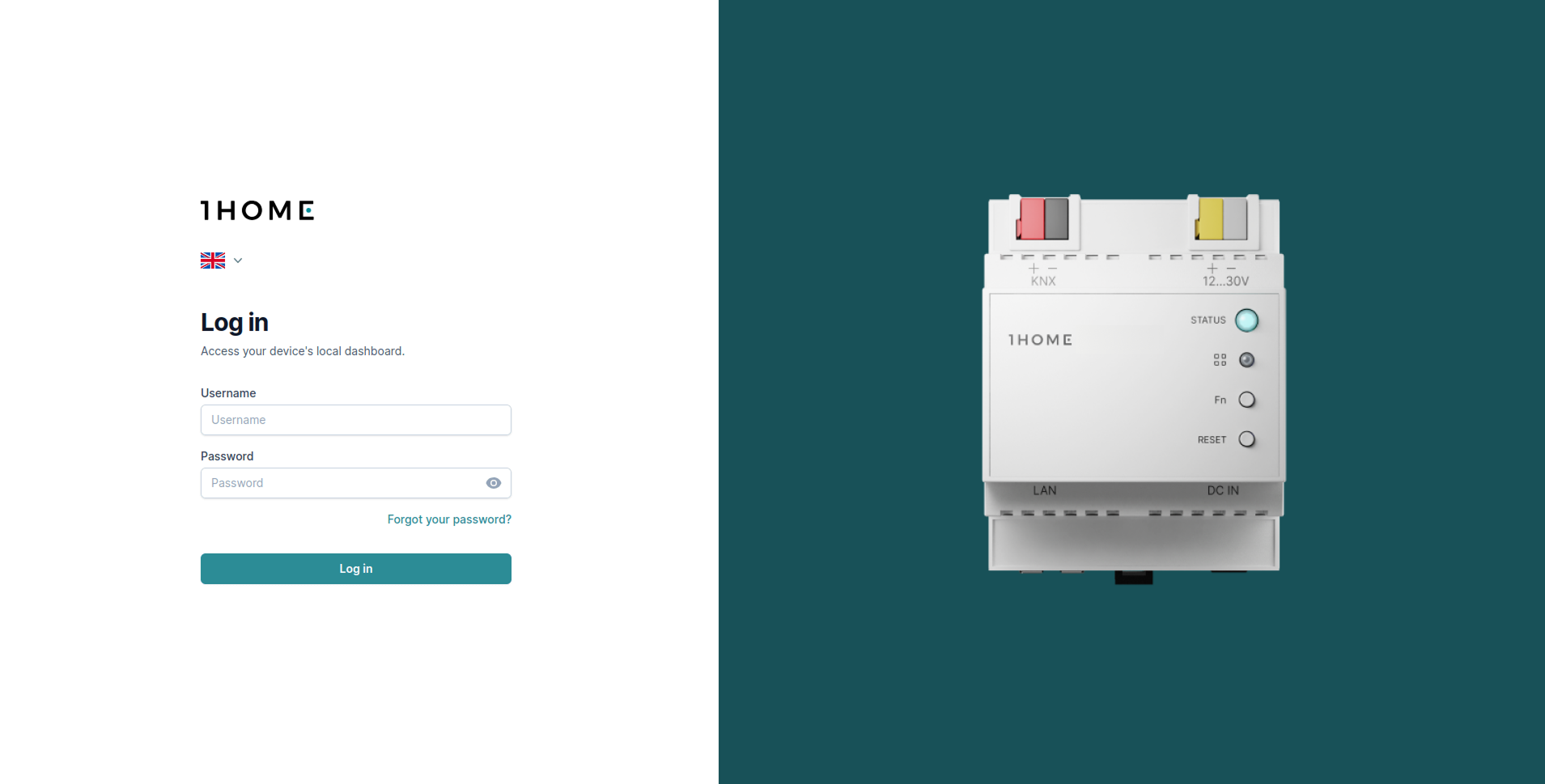 Server login page