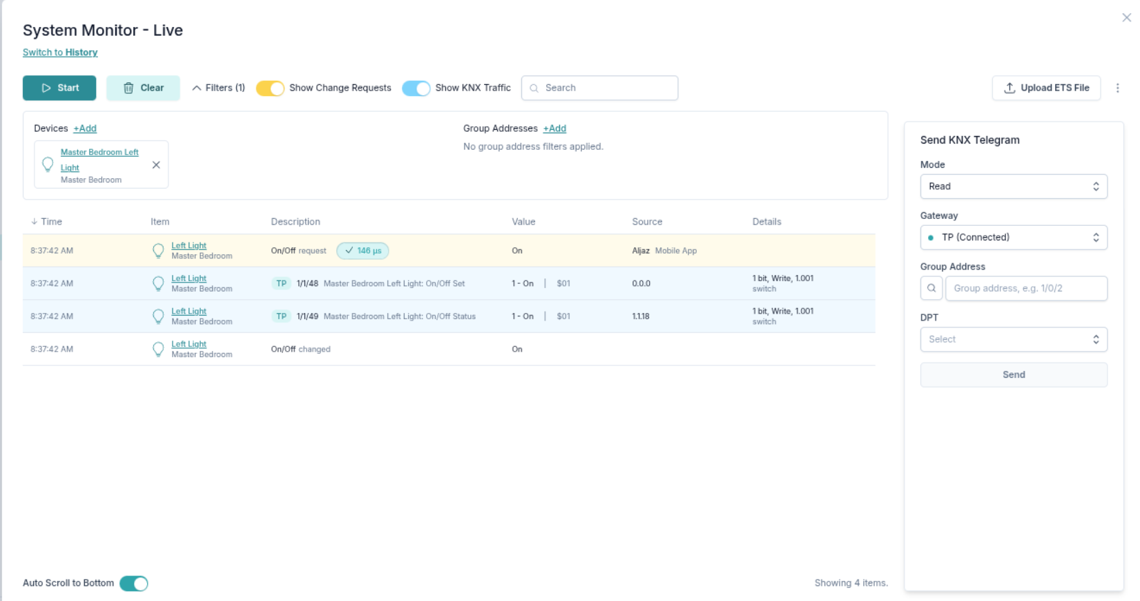 System monitor filter